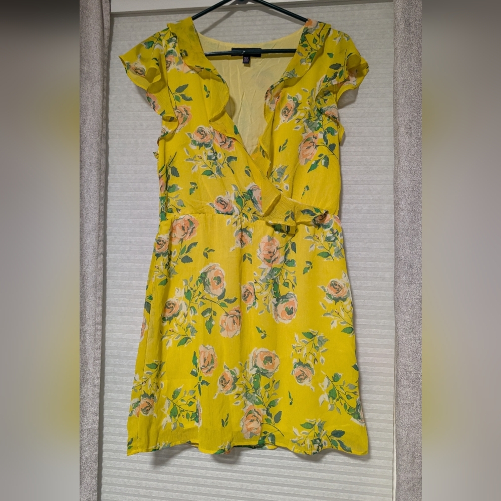 Aeropostale Yellow Floral Mini Dress